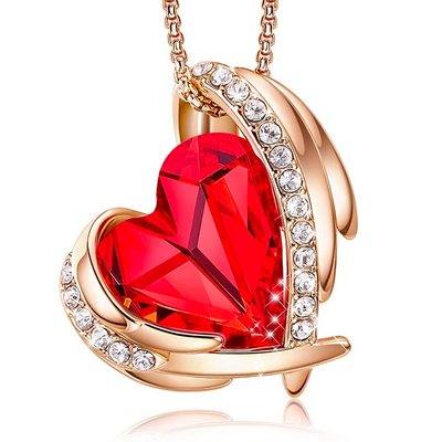 Collier cœur rouge orné de cristaux Swarovski® - Carallor l Site Officiel l Bijoux Uniques